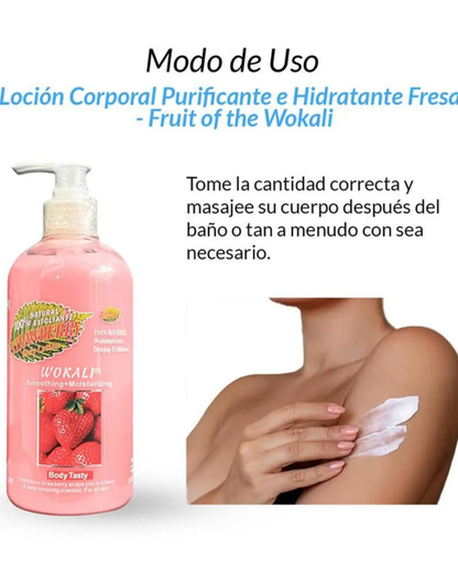 Locion Corporal Purificante e Hidratante Fresa Wokali 500ml